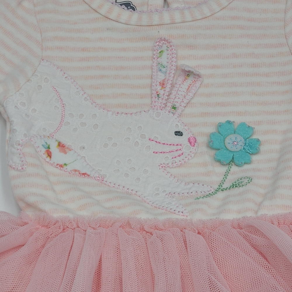 Mud Pie baby girl bunny outfit with tutu size  3-6 months - Picture 2 of 5